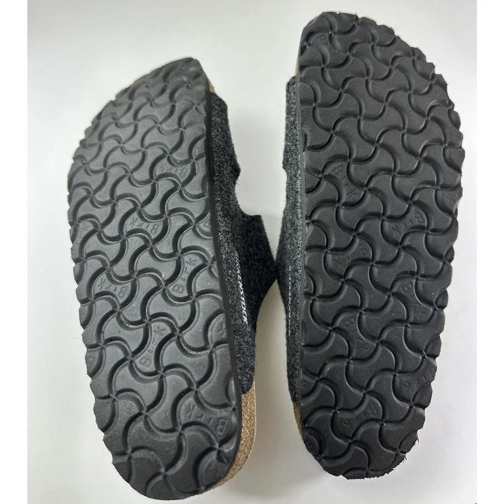 Birkenstock Arizona Shearling Sandal Charcoal Gray Cork Suede Women's 39 Size 8 - Picture 14 of 16